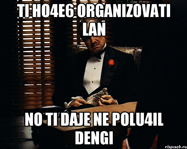 ti ho4e6 organizovati lan no ti daje ne polu4il dengi, Мем Дон Вито Корлеоне