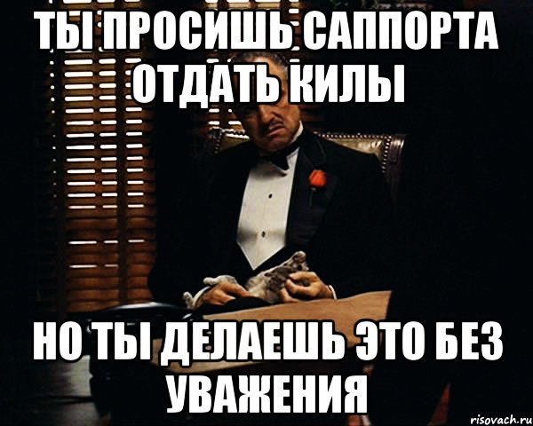 ты просишь саппорта отдать килы но ты делаешь это без уважения, Мем Дон Вито Корлеоне