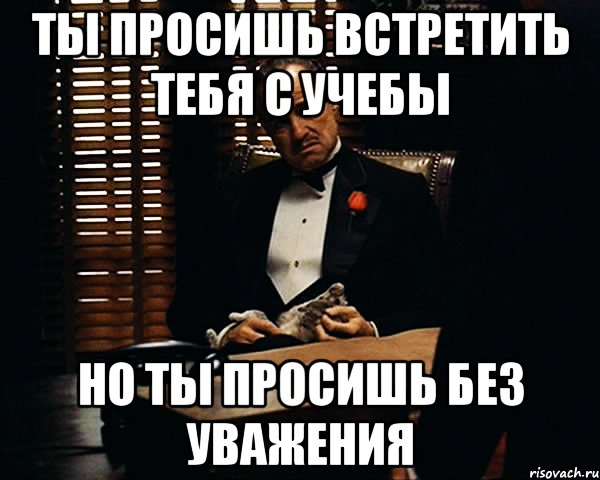 ты просишь встретить тебя с учебы но ты просишь без уважения, Мем Дон Вито Корлеоне