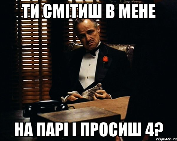 Ти смітиш в мене на парі і просиш 4?, Мем Дон Вито Корлеоне