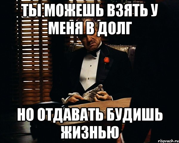 ты можешь взять у меня в долг но отдавать будишь жизнью, Мем Дон Вито Корлеоне