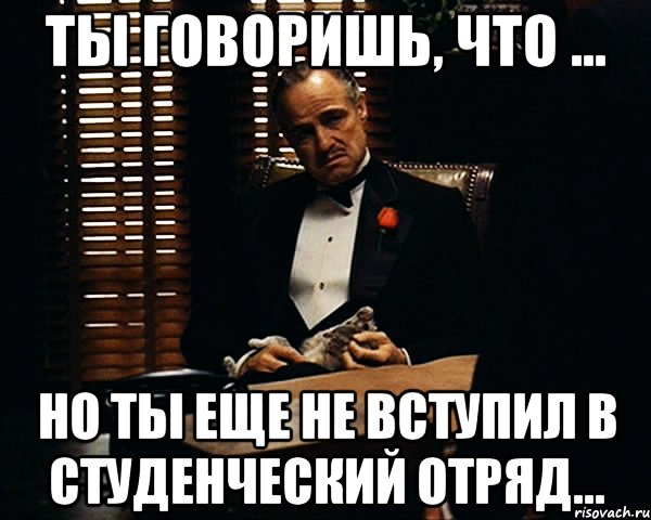 ты говоришь, что ... но ты еще не вступил в студенческий отряд..., Мем Дон Вито Корлеоне