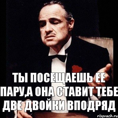 ты посещаешь ее пару,а она ставит тебе две двойки вподряд, Комикс Дон Вито Корлеоне 1