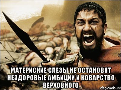  Материские слезы не остановят нездоровые амбиции и коварство Верховного, Мем Это Спарта