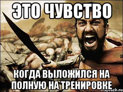 Это чувство Когда выложился на полную на тренировке, Мем Это Спарта