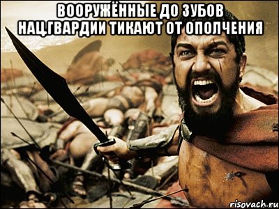 Вооружённые до зубов нац.гвардии тикают от ополчения , Мем Это Спарта