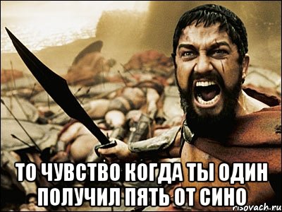  ТО ЧУВСТВО КОГДА ТЫ ОДИН ПОЛУЧИЛ ПЯТЬ ОТ СИНО, Мем Это Спарта