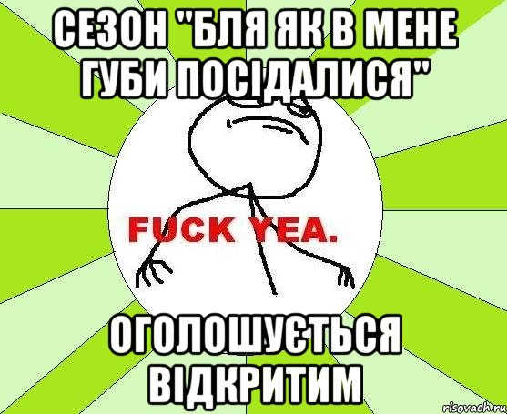 Сезон "Бля як в мене губи посідалися" Оголошується відкритим, Мем фак е