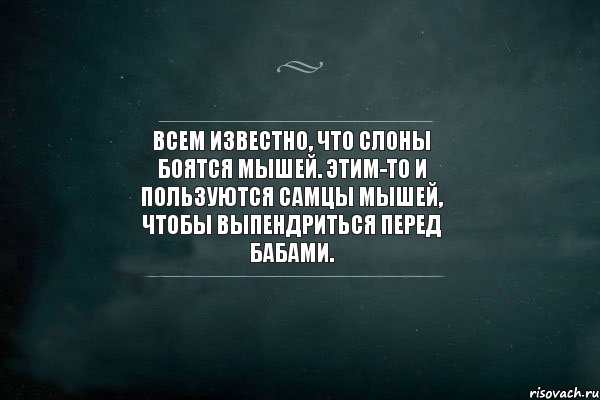 Всем известно, что слоны боятся мышей. Этим-то и пользуются самцы мышей, чтобы выпендриться перед бабами., Комикс Игра Слов