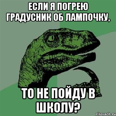 Если я погрею градусник об лампочку, То не пойду в школу?, Мем Филосораптор