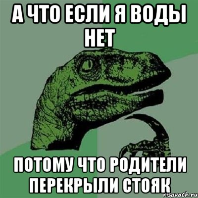 А что если я воды нет Потому что родители перекрыли стояк, Мем Филосораптор