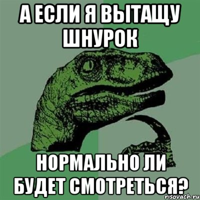 А если я вытащу шнурок Нормально ли будет смотреться?, Мем Филосораптор