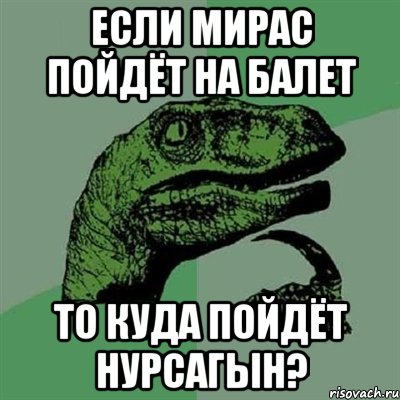 Если Мирас пойдёт на балет То куда пойдёт Нурсагын?, Мем Филосораптор