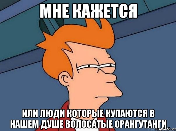 Мне кажется Или люди которые купаются в нашем душе волосатые орангутанги, Мем  Фрай (мне кажется или)