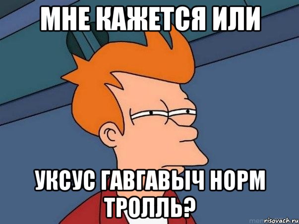 МНЕ КАЖЕТСЯ ИЛИ Уксус Гавгавыч норм тролль?, Мем  Фрай (мне кажется или)