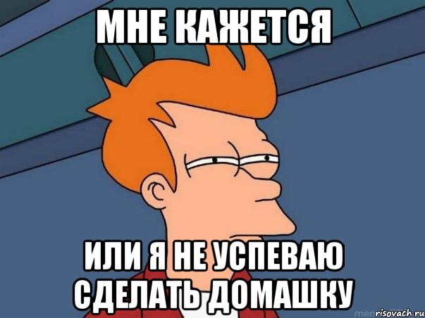 МНЕ КАЖЕТСЯ ИЛИ Я НЕ УСПЕВАЮ СДЕЛАТЬ ДОМАШКУ, Мем  Фрай (мне кажется или)