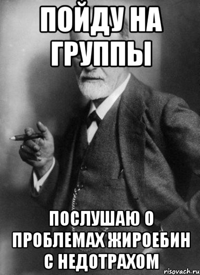 пойду на группы послушаю о проблемах жироебин с недотрахом, Мем    Фрейд