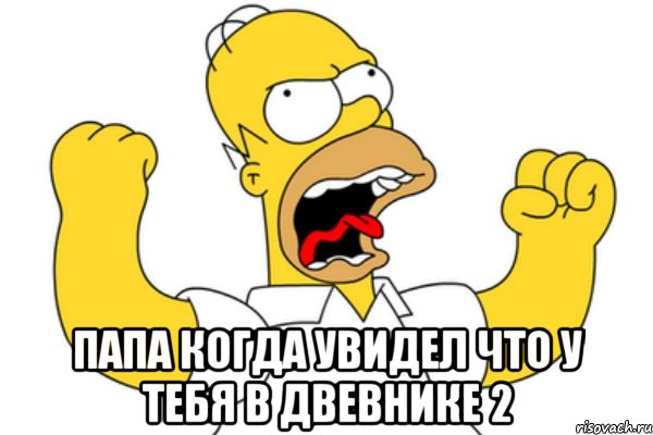  Папа когда увидел что у тебя в двевнике 2, Мем Разъяренный Гомер