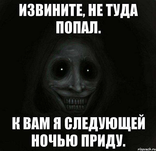 Извините, не туда попал. К вам я следующей ночью приду., Мем Ночной гость