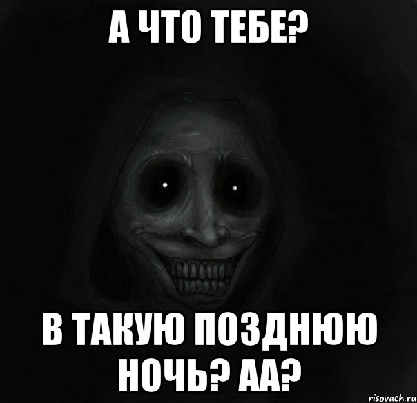 а что тебе? в такую позднюю ночь? аа?, Мем Ночной гость