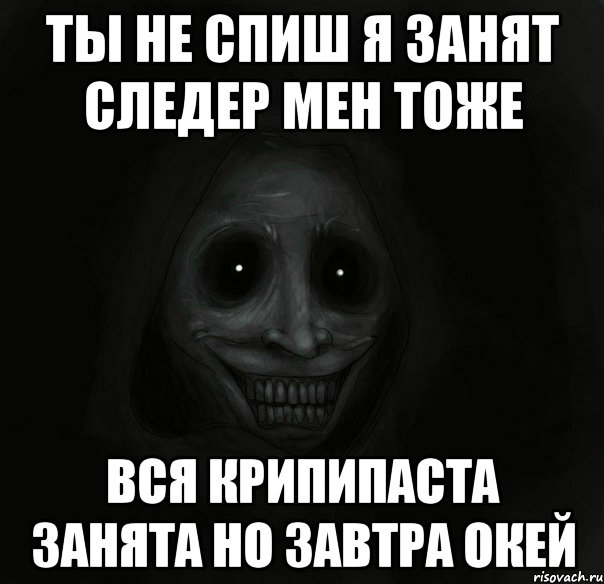 ты не спиш я занят следер мен тоже вся крипипаста занята но завтра окей, Мем Ночной гость