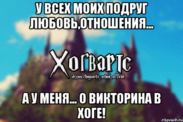 У всех моих подруг любовь,отношения... А у меня... О ВИКТОРИНА В ХОГЕ!, Мем Хогвартс