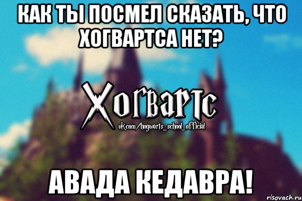 КАК ТЫ ПОСМЕЛ СКАЗАТЬ, ЧТО ХОГВАРТСА НЕТ? АВАДА КЕДАВРА!, Мем Хогвартс