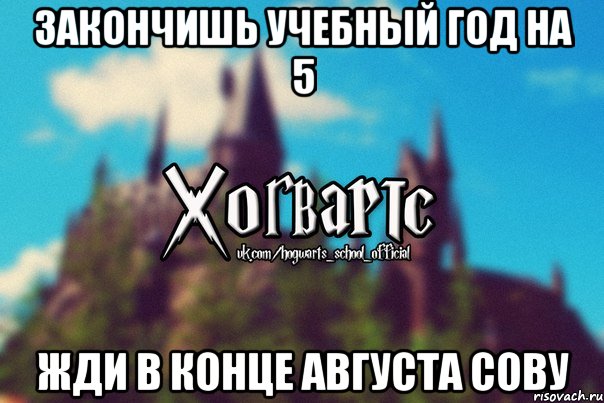 закончишь учебный год на 5 Жди в конце августа сову, Мем Хогвартс