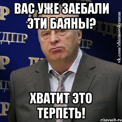 Вас уже заебали эти баяны? Хватит это терпеть!, Мем Хватит это терпеть (Жириновский)