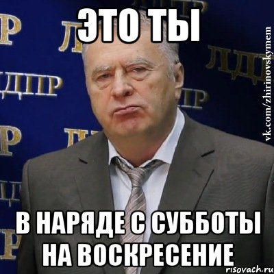 Это ты В наряде с субботы на воскресение, Мем Хватит это терпеть (Жириновский)