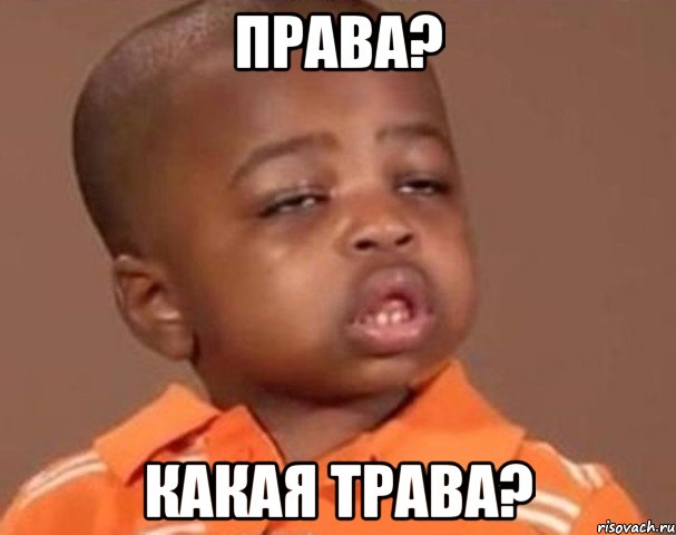 Права? Какая трава?, Мем  Какой пацан (негритенок)