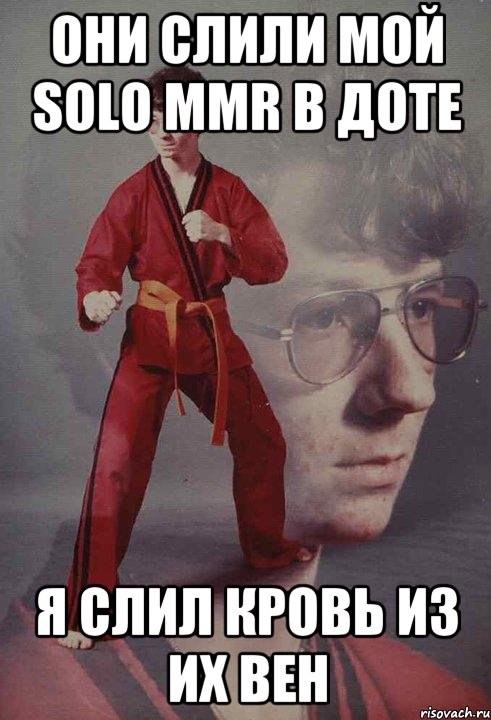 Они слили мой solo mmr в доте Я слил кровь из их вен, Мем Каратист