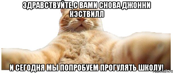 Здравствуйте,с вами снова Джонни Кэствилл и сегодня мы попробуем прогулять школу!, Мем   Кэтсвилл