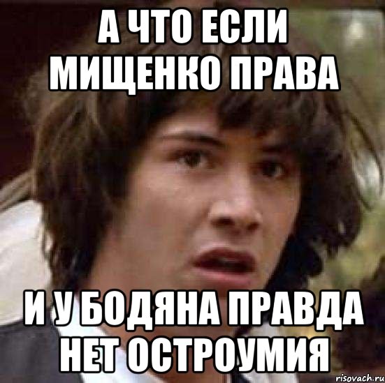 А что если Мищенко права И у Бодяна правда нет остроумия, Мем А что если (Киану Ривз)