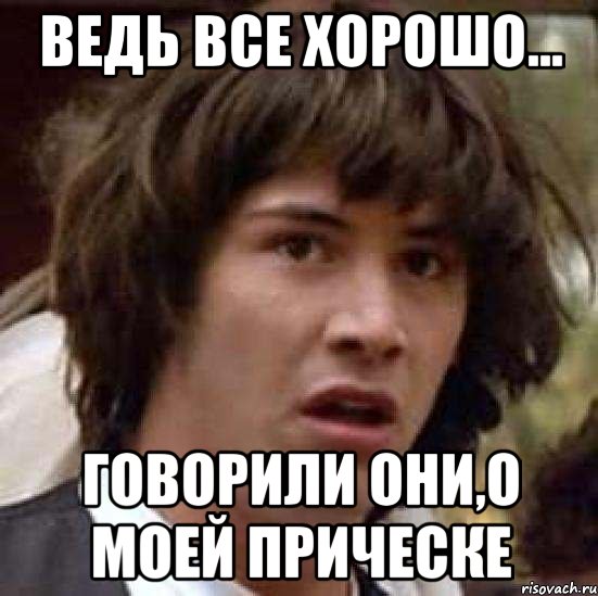 ведь все хорошо... говорили они,о моей прическе, Мем А что если (Киану Ривз)