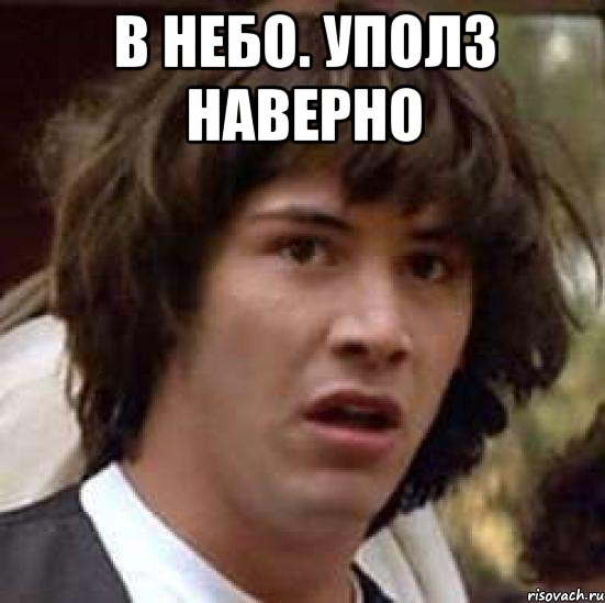 В небо. Уполз наверно , Мем А что если (Киану Ривз)