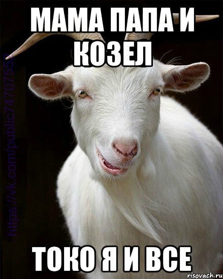 мама папа и козел токо я и все