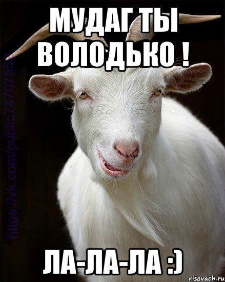 Мудаг ты Володько ! Ла-ла-ла :)