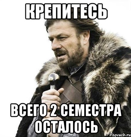 Крепитесь Всего 2 семестра осталось, Мем Зима близко крепитесь (Нед Старк)