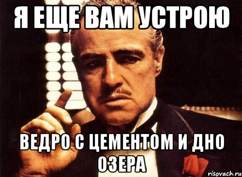 Я еще Вам устрою Ведро с цементом и дно озера, Мем крестный отец