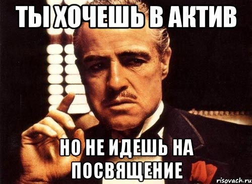 ты хочешь в актив но не идешь на посвящение, Мем крестный отец