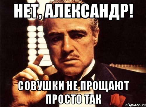 Нет, Александр! Совушки не прощают просто так, Мем крестный отец