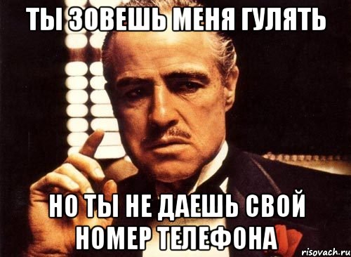 Ты зовешь меня гулять Но ты не даешь свой номер телефона, Мем крестный отец