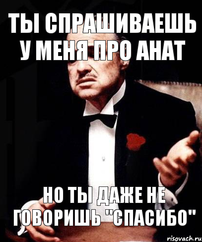 ТЫ СПРАШИВАЕШЬ У МЕНЯ ПРО АНАТ НО ТЫ ДАЖЕ НЕ ГОВОРИШЬ "СПАСИБО", Мем ты делаешь это без уважения