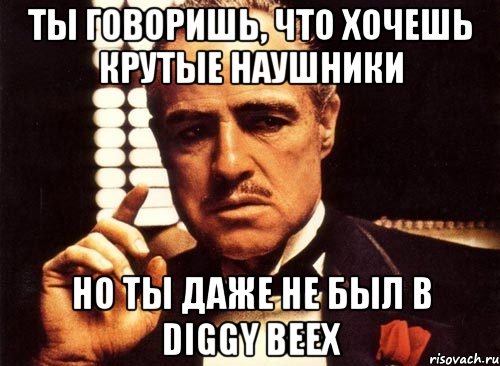 ты говоришь, что хочешь крутые наушники но ты даже не был в DIGGY BEEX, Мем крестный отец