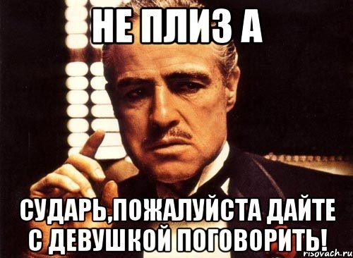 Не плиз А Сударь,пожалуйста дайте с девушкой поговорить!, Мем крестный отец