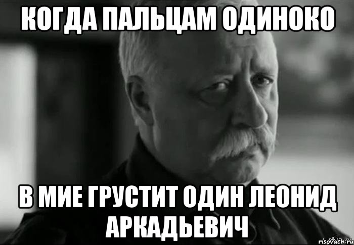 КОГДА ПАЛЬЦАМ ОДИНОКО В МИЕ ГРУСТИТ ОДИН ЛЕОНИД АРКАДЬЕВИЧ, Мем Не расстраивай Леонида Аркадьевича