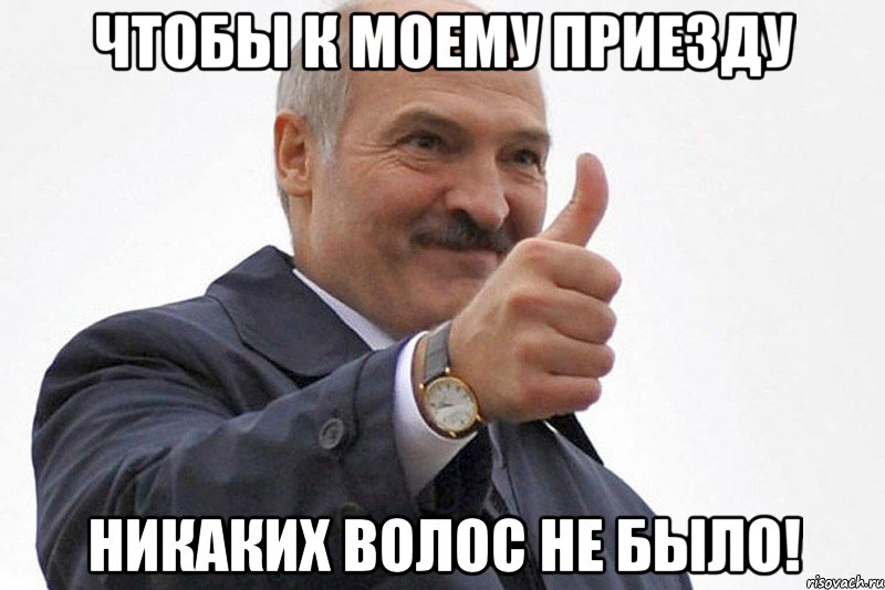 чтобы к моему приезду никаких волос не было!