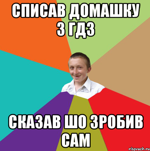 списав домашку з ГДЗ сказав шо зробив сам, Мем  малый паца