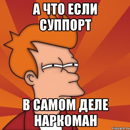 а что если суппорт в самом деле наркоман, Мем Мне кажется или (Фрай Футурама)